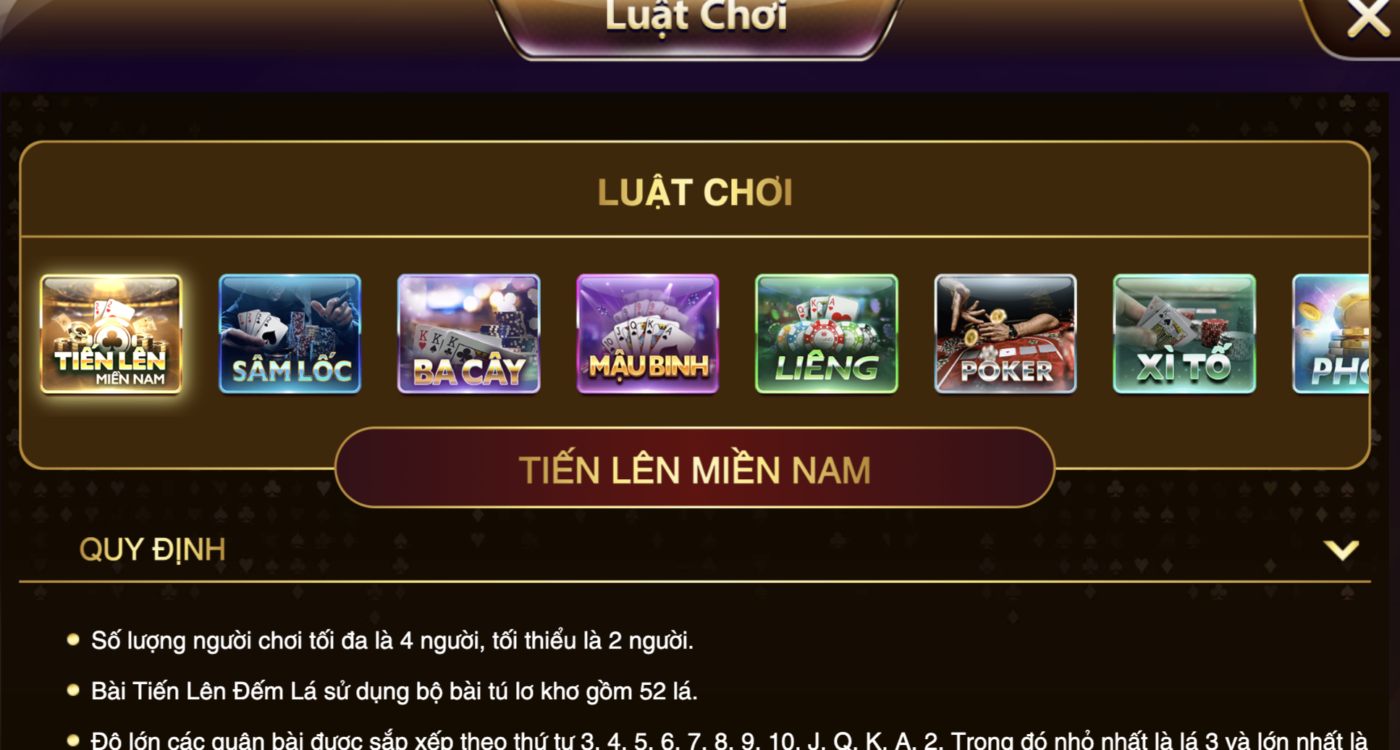 Hướng dẫn người chơi cách đánh Tiến Lên bao thắng