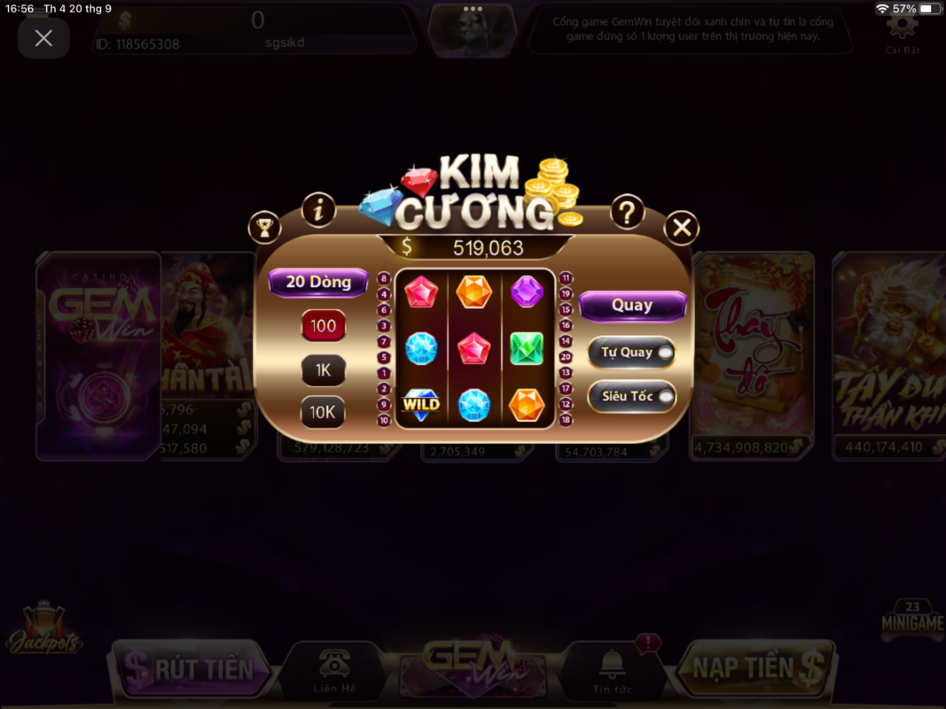 tham gia Gemwin nhanh chóng