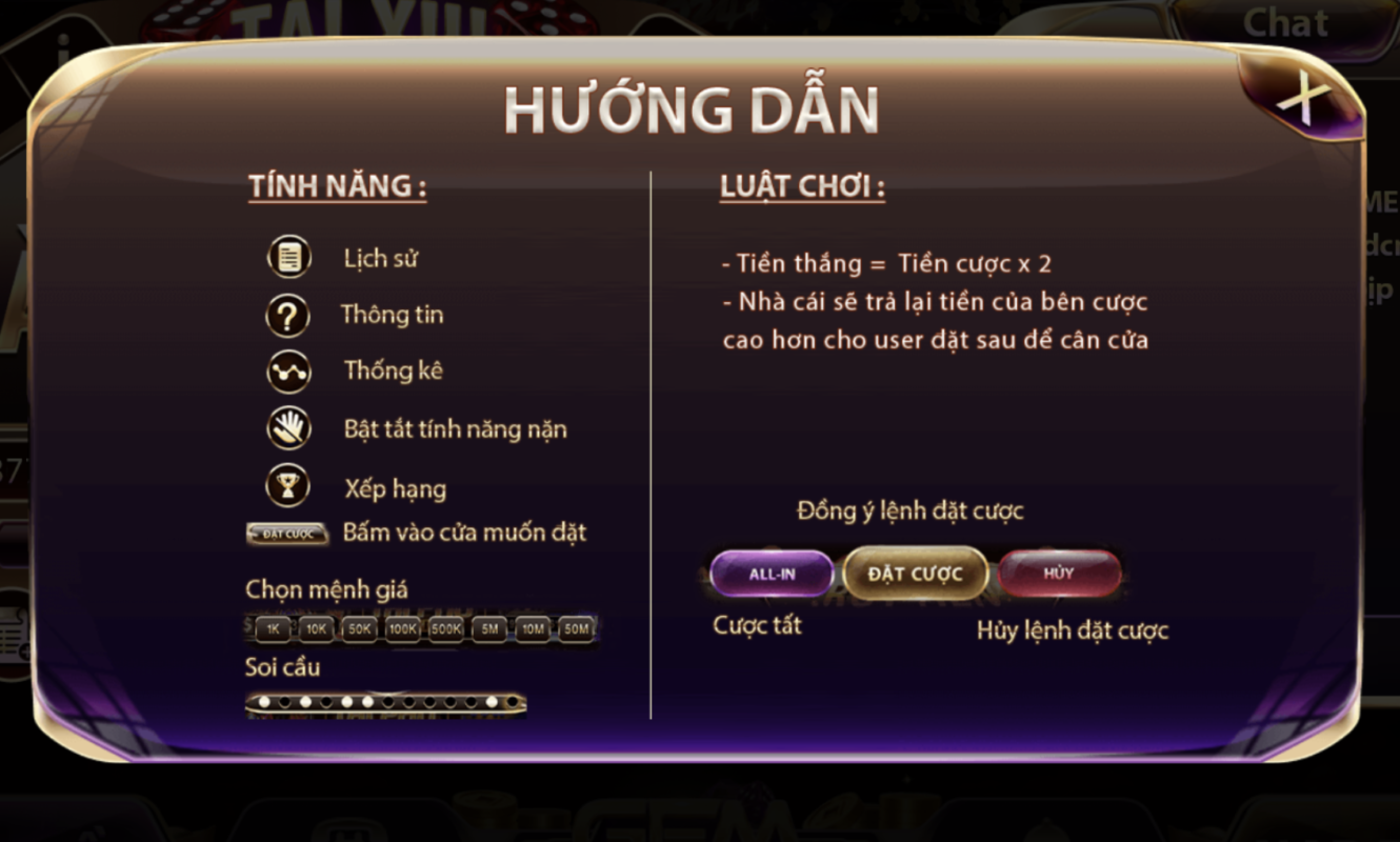 Những điểm nổi bật của Tài Xỉu Gem win